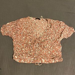 Cotton on pink flower blouse